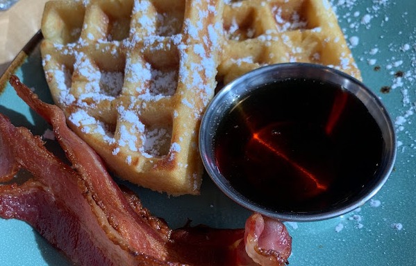 Delicious waffle and bacon in Airdrie, AB